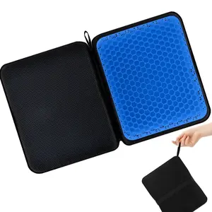 Portable Gel Seat Cushion Foldable Gel Car Seat Cushion, Thick Gel Seat Cushion for Long Sitting Pressure Relief for Office Chair Car Stadium Airplane Travel, Sciatica, Tailbone Pain Relief