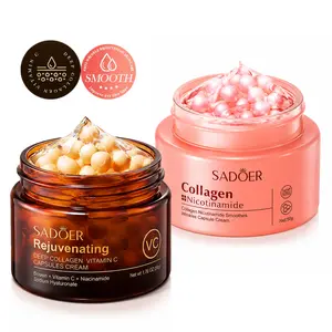 Korean Brightening Cream | Firming Collagen & Vitamin C Moisturizer Capsule Creams for Uneven Skin Tone, Glow Hydration, Korean Skincare