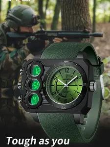 SANDA Men's Watches Trendy Fashion Style Waterproof Diving Sports Digital Multifunctional Perfect Gift for Outdoor Luxury Activities Contemporary Timepiece