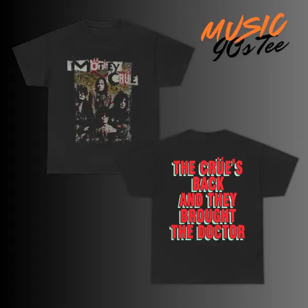 Motley Crue 2-Side T-Shirt, 90s music Tee, Heavy Metal Graphic Tee, Vintage Fashion, Classic Styles for Everyone