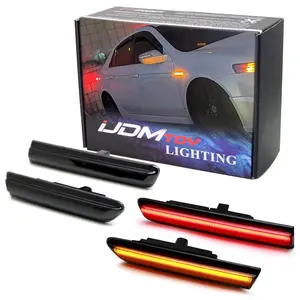 iJDMTOY Smoked Lens Amber/Red Full LED Side Marker Light Kit For 2004-2008 Acura TL, Powered by Total 180-SMD LED