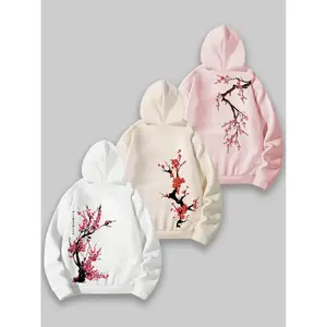 Unisex Men's Letter & Cross Print Drawstring Pocket Graphic Print Hoodie, Casual Loose Long Sleeve Hooded Sweatshirt for Fall & Winter, Men's Clothes for Daily Wear