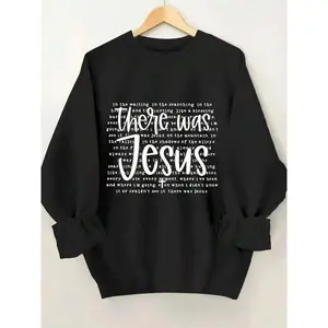 Winter Clothes For WomenWomen's Crew Neck Sweatshirt - White Religious Scripture Print, Soft Everyday Pullover, Suitable For Church, Casual Wear - Machine Washable Christian Clothing, Fashionable And Comfortable Faith Fit, Faith-Themed Clothing