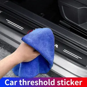 4/5/8/9PCS set Carbon Fibre Threshold Protection Strip Universal Anti-scratch and Anti-collision Door Decorative Strip Sticker For Honda