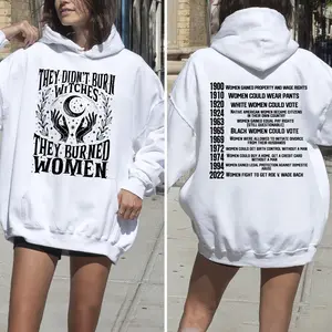 Ver 2 - They Didn’t Burn Witches,They Burned Women , Women Rights Dates , Witch Shirt, Women Shirt, Unisex hoodie Comfort Cotton christmas gift ideas Feminist Witchy shirts women Hoodie