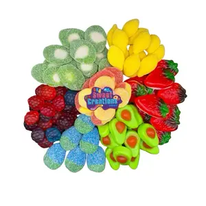 Sweet Creations Fruit Candy Mix - Fruity Tasty Snack, Sour Gummi Candy Lovers will Love Bonbon Gummy, Addictive & Delightful, Colorful Shapes, Gummi Candy