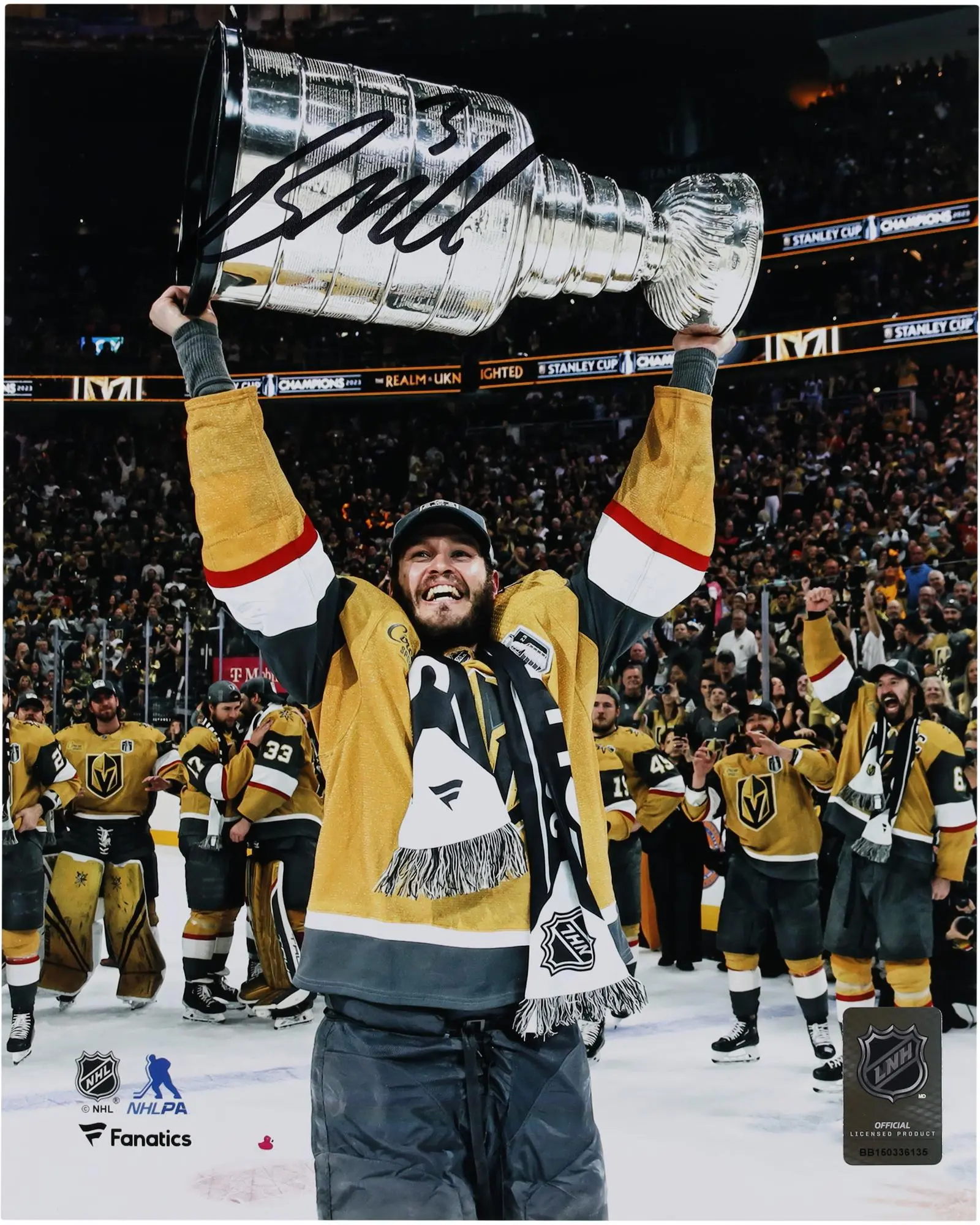 Brayden McNabb Vegas Golden Knights Autographed 2023 Stanley Cup Champions 8" x 10" Raising Cup Photograph - Fanatics Authentic Certified
