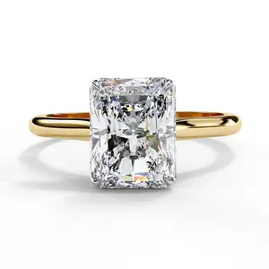 Radiant Cut Lab Diamond Solitaire Engagement Ring