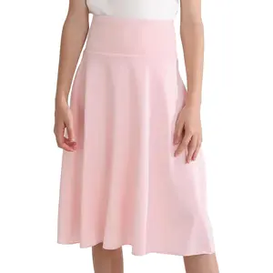 Girls A Line Midi Skort with Built in Shorts High Waisted Flowy Uniform School Skirt