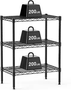 3/4/5-Tier Heavy Duty Wire Shelving Unit, Adjustable Metal Storage Rack with High Weight Capacity for Garage, Pantry, Kitchen & Bathroom