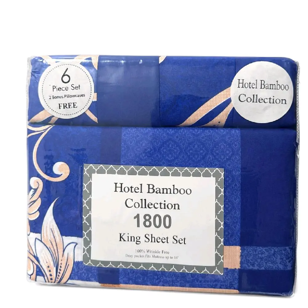 Hotel Bamboo Collection 1800 King Sheet Set - Piece -Luxury  Soft Bedding