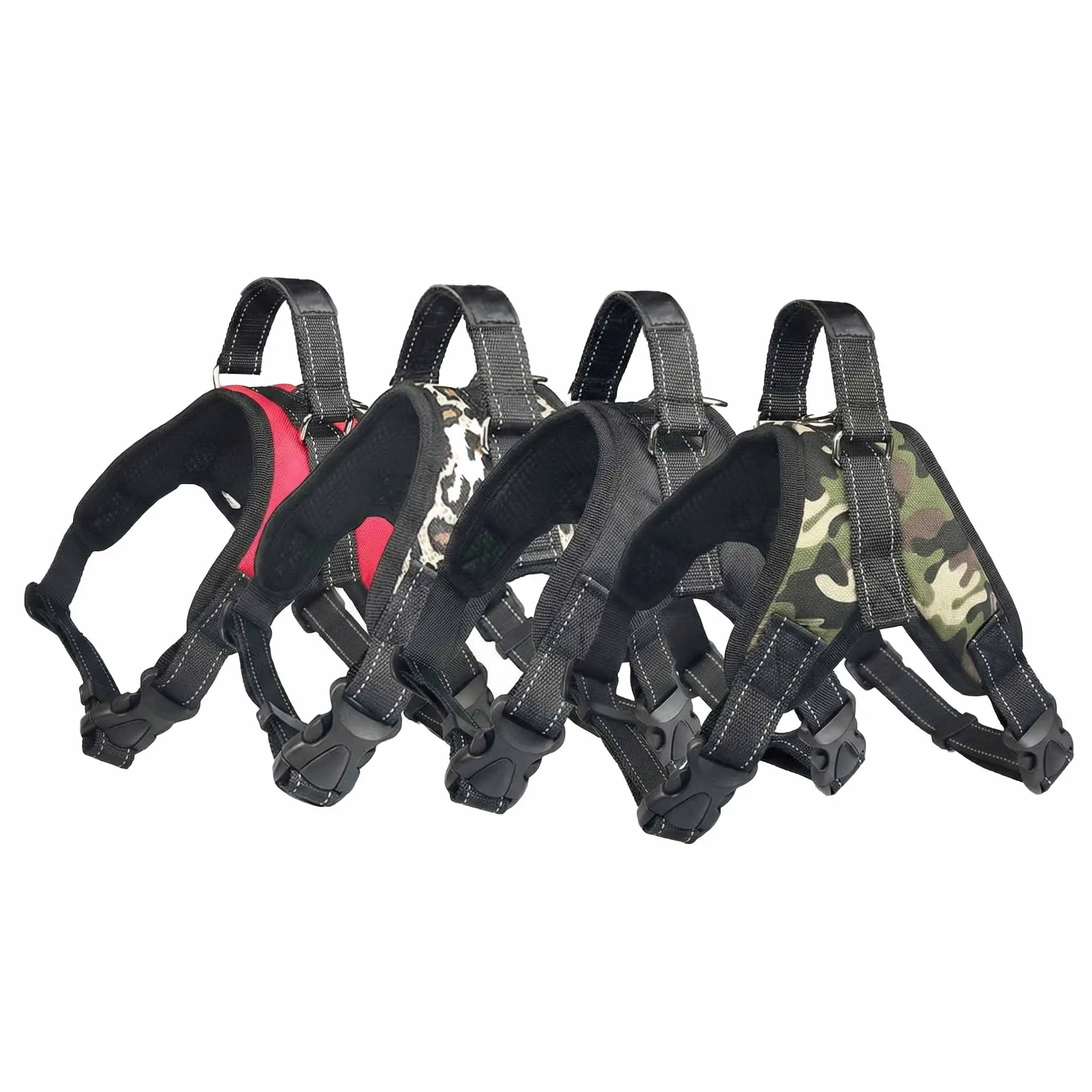 Dog Saddle Harness - Quick On and Off, No Step-In, No Over-The-Head Design, 4 Color Options Including Leopard & Camouflage