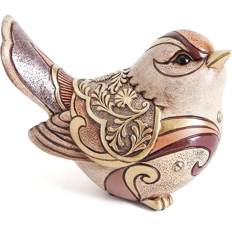 Bird Sculpture Decorative Piece, Bohemian Style Bird Ornament for Bookshelves, Vintage Animal Statue for Dining Table, Office, Living Room, Bedroom