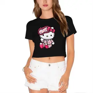 Sanrio Hello Kitty Women's Crop Top - Iconic Design for Casual Outings & Versatile Fashionable Womenswear