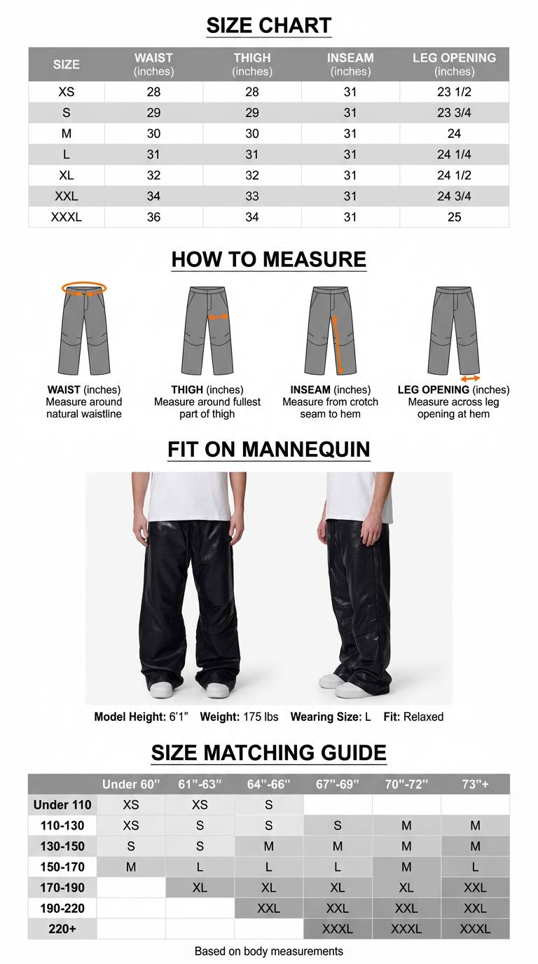 Leather Ultra Baggy Sweatpants - Black