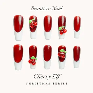 Beautizee Nails The Christmas Series — Handmade Art Press-On Nails 10 PCS | Reusable, Salon-Grade, Winter Holiday Festive Glam, Cozy Vibes & Gift-Ready