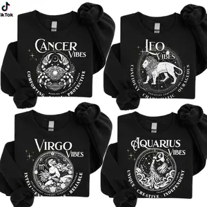 [Full 12 Zodiac Sweatshirt] Minimalist Astrology Sign Pullover For Men & Women, Aries, Taurus, Gemini, Cancer, Leo, Virgo, Libra, Scorpio, Sagittarius, Capricorn, Aquarius, Pisces, Horoscope Sweatshirt, Perfect Birthday Gift For Zodiac Lovers A7X