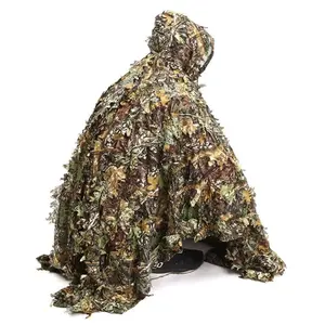 Bionic Maple Leaf Cloak Ghillie Suit Birdwatching Photography Suit Maple Leaf Camouflage Cloak Adult Children Leaf Invisibility Suit