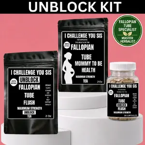I CHALLENGE YOU SIS HANDMADE 3 PIECE SYSTEM KIT FALLOPIAN TUBE UNBLOCK 100% NATURAL ORGANIC MAXIMUM STRENGTH ADVANCED FORMULA TEA