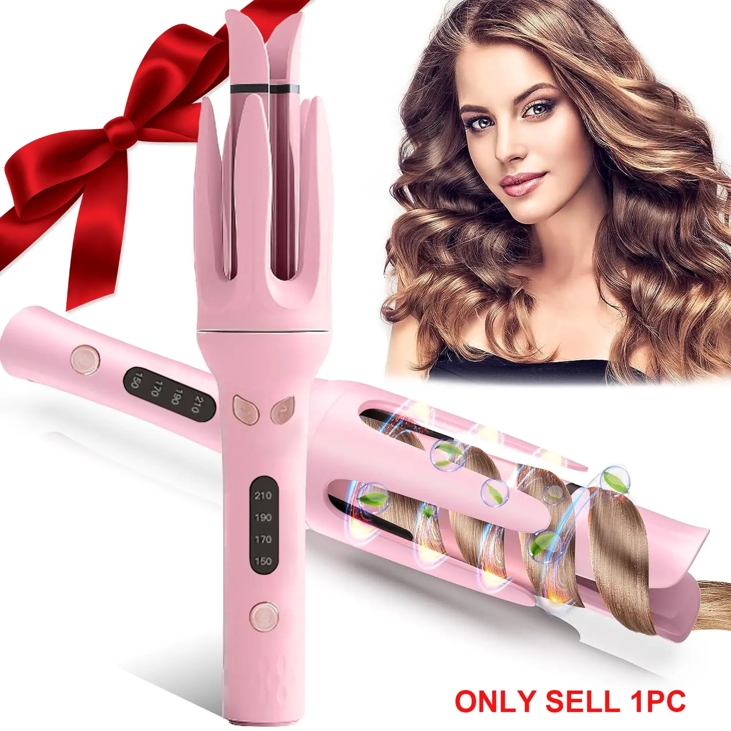 Electric Heated 28mm Hair Curler, 4 Heat Levels Adjustable Hair Curling Iron, Electric Big Wave Hair Styling Tool for Beach Waves, Blitz Curler, Adjustable Volumizing Curler, Hair Styling Tools