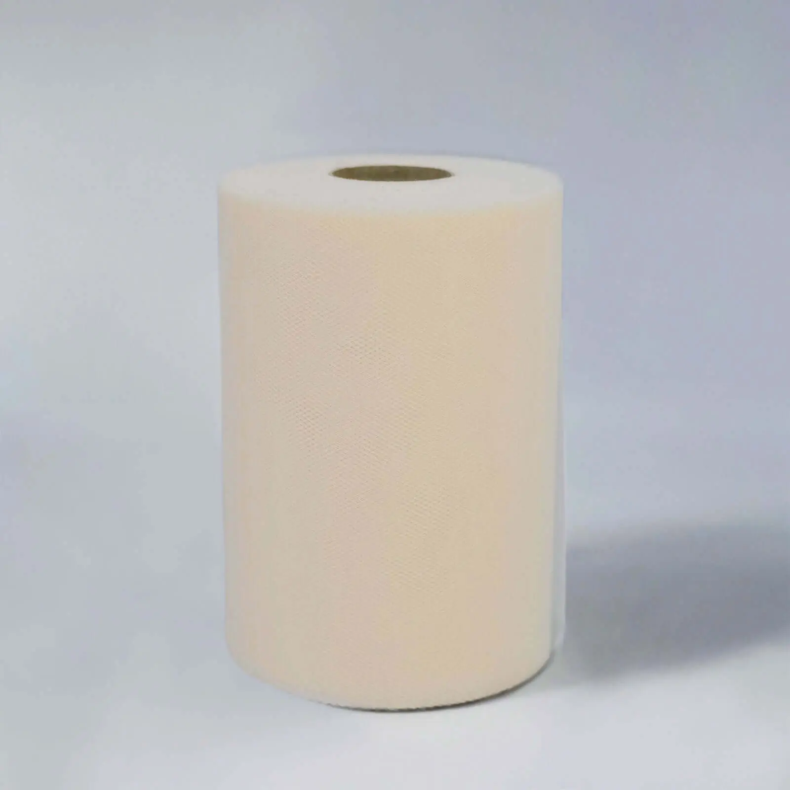 Beige Soft Touch See-Through Sheer Tulle Fabric Bolt - 6in x 100yd Roll for DIY Projects, Backdrop Decorations Arches; Ideal for Chair Sashes, Table Decorations, Flowers, Gifts, Invitations