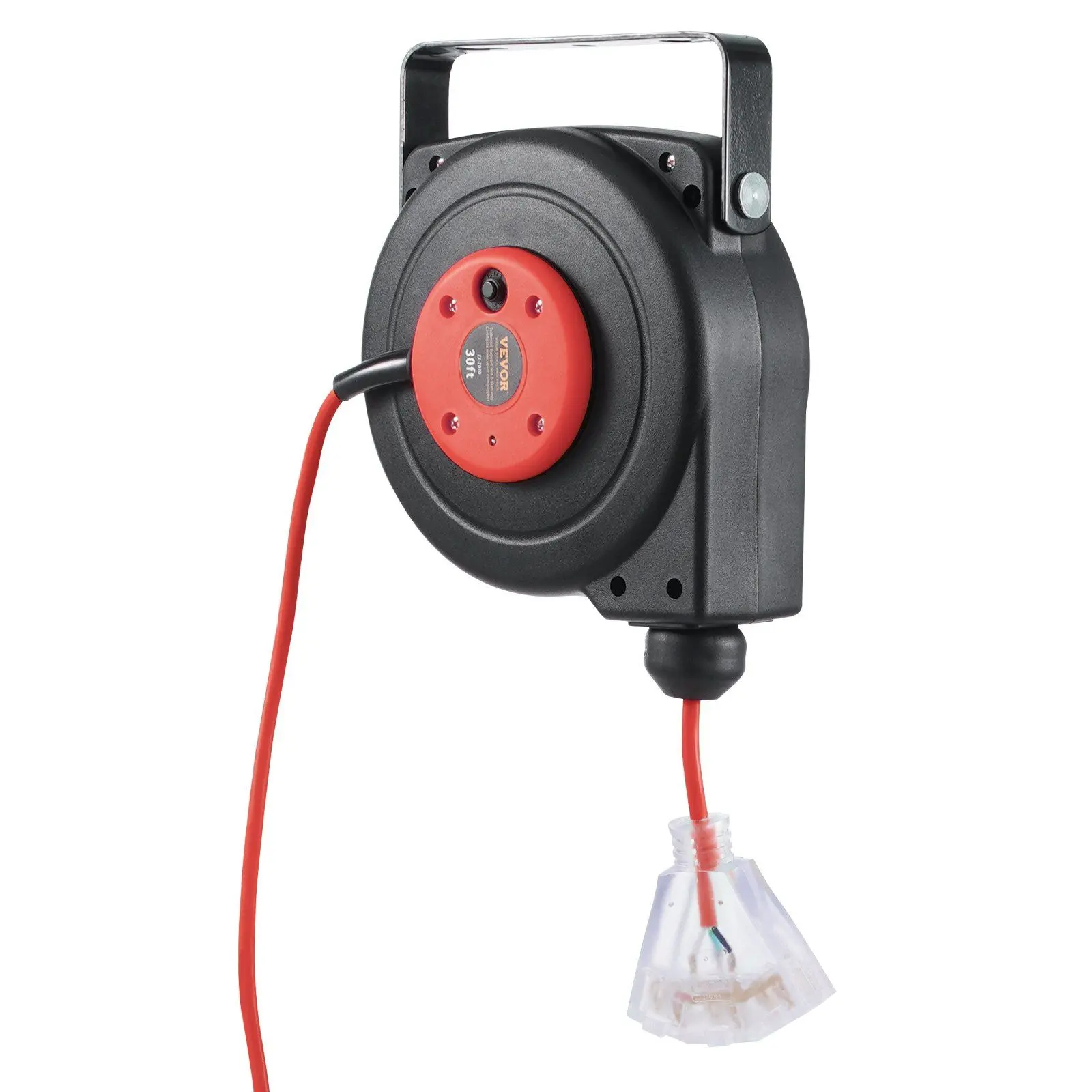 VEVOR Automatic Retractable Extension Cord Reel, 30FT 16AWG/3C SJTOW, 4.5FT Lead-In Cord, Ideal for Garage, Ceiling, Construction Site (Tools & Hardware Hand Tool Accessory)