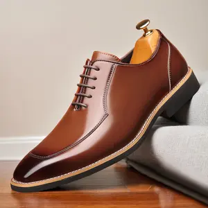 Men's Premium Leather Lace-Up Oxfords, Formal Business Dress Shoes98576