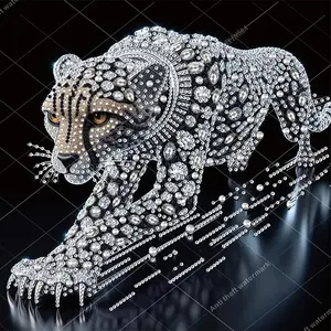 Adult 5D DIY Diamond Painting Kit, Leopard Series, Colorful Irregular Shapes, 30x30 Cm, Wall Art Decor, Gift for Living Room, Bedroom, Office