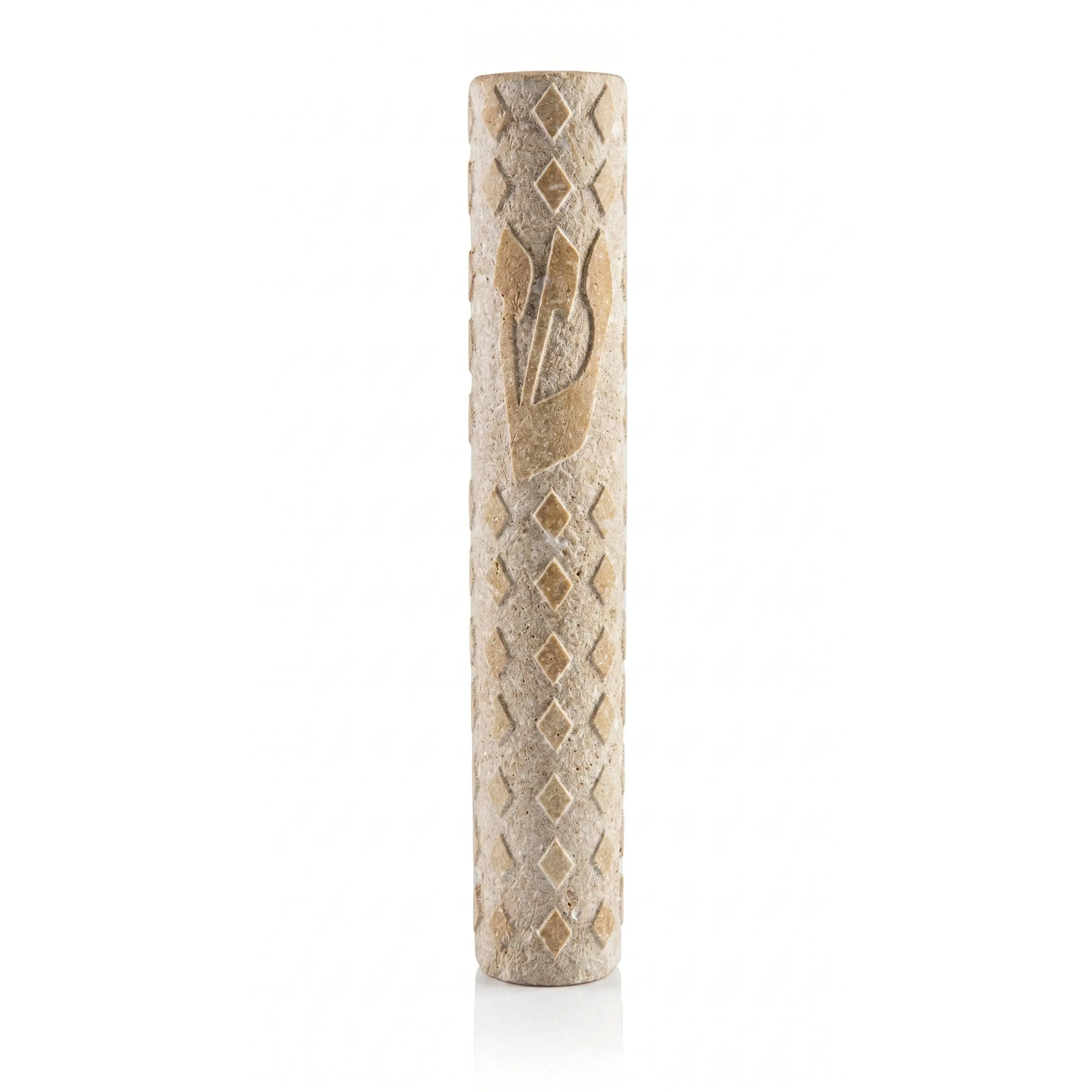 Diamond Shin Jerusalem Stone Mezuzah