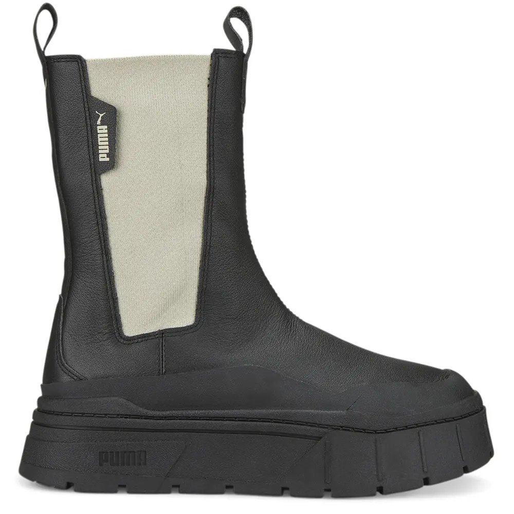 PUMA Womens Mayze Stack Chelsea Casual Boots Mid Calf - Black