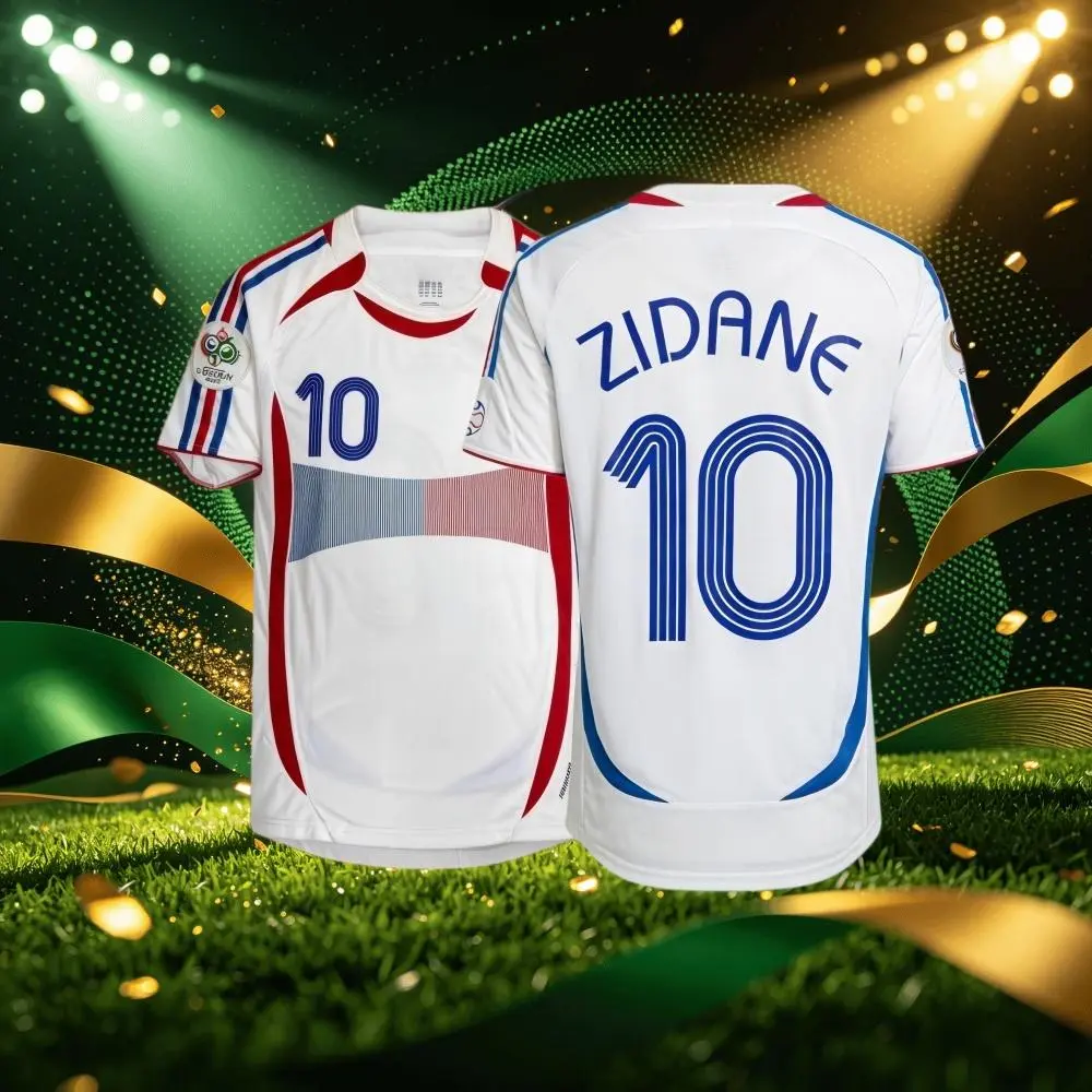 2006 France Away and Home Short Sleeve 10# Zidane Retro Soccer Jersey