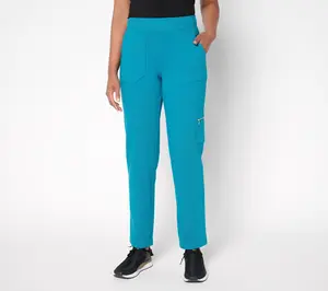 Denim & Co. Active Regular French Terry Straight Leg Cargo Pant