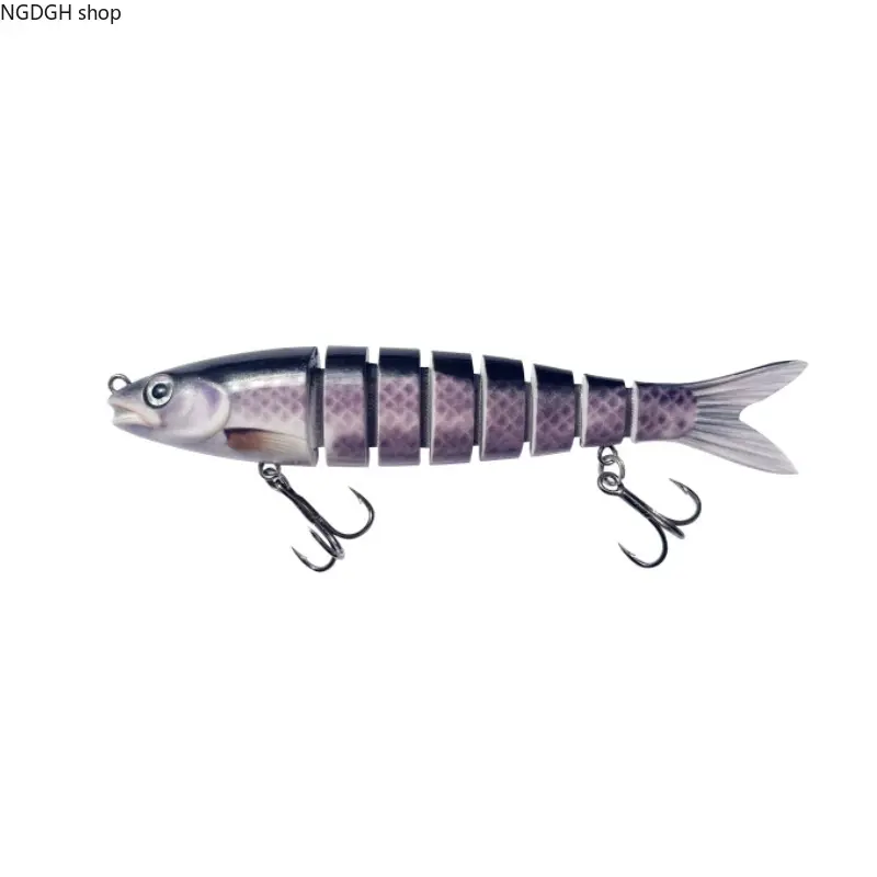 Multi-Jointed Swimbait Lure, Realistic Segmented Hard Bait with Sharp Treble Hooks, Durable High-Action Design for Bass & Trout in Lakes & Rivers, Artificial Fishing Lure, Lures