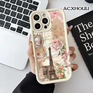 Softcase for iPhone 17 16 E Pro Max 15 Plus 14 13 12 11 XS XR Paris Collage Shockproof Silicone Lightweight Anti-Scratch Cover