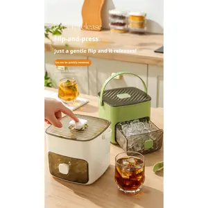 48-Cavity Double-Layer Portable Ice Cube Mold, Food-Grade Silicone Ice Tray for Home Refrigerators, Durable Plastic Structure, Suitable for Making Homemade Frozen Foods and Drinks, Modern Kitchen Gadget