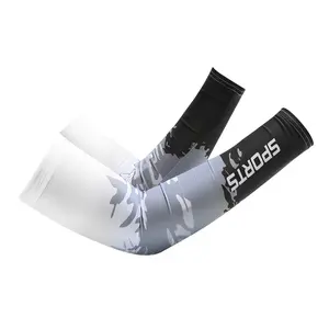 Flame Pattern "Ice Silk" Sun Protection Arm Sleeves (Black/Gray) | Summer Anti-UV Driving Arm Covers | Unisex Outdoor Sports & Lifestyle Cooling Sleeves