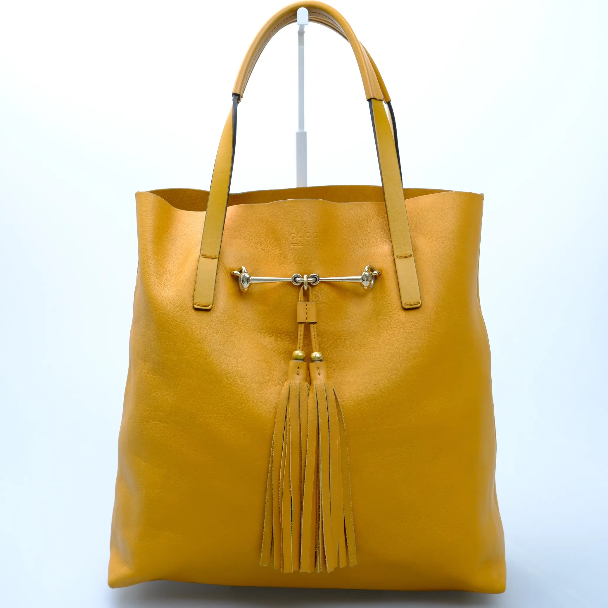 Pre-owned GUCCI Horsebit 297006 Medium Dark Yellow Leather Tote Bag