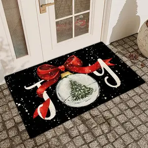 1 Pc Christmas Joy Ball Diatom Mud Anti Slip And Water Absorbing Entrance Door Mat Indoor And Outdoor Door Mat Kitchen Dining Room Bathroom Bedroom Decoration Holiday Home Decor Home Decorative Rug