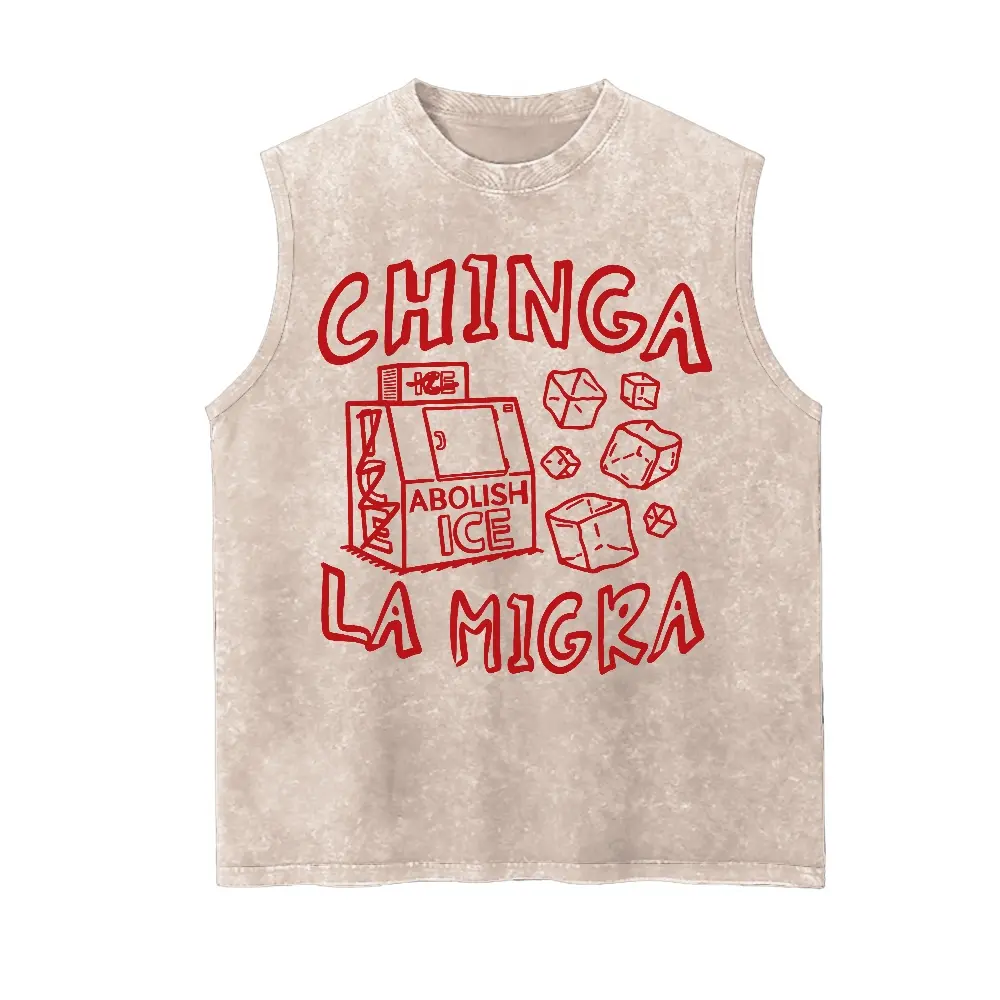 Men's Classic Vintage Washed Soft Fabric 90s Print Menswear Tank Top - Sleeveless Streetwear Vest for Vacation Outfits, Drape, Distressed, Retro, Round Neck, Cotton, Graphic