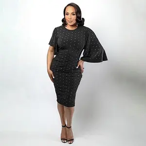 Vivica A. Fox Collection Studded Asymmetric Dress