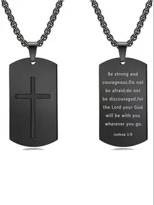 Cross Pendant Necklace with Box, Stainless Steel Jewelry for Party, Daily Clothing Decor, Trendy All-match & Exquisite Jewelry for Birthday Gift