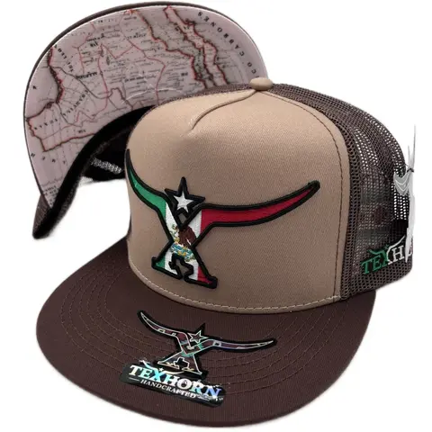 CASTAÑOS BROWN TEXHORN MEXICO FLAG DESIGN CAP
