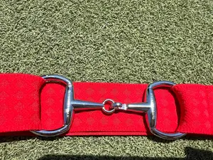 Must-Have Elastic Belts Red Snaffle Belt Buckle with Adjustable Silver Double Stirrup Closure ComfortRevolution StyleAndFunctionality ElasticBelts
