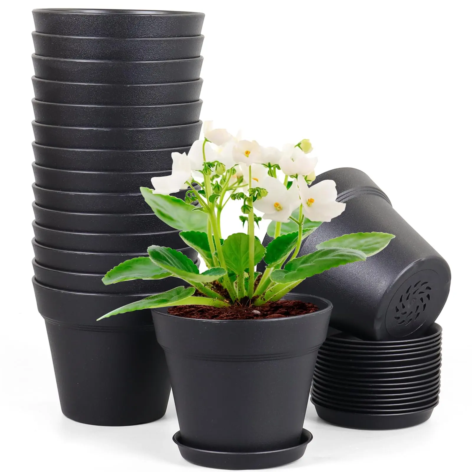 paint plastic planter pots Pots By Tam - Hand Painted Terra Cotta Planter - Acrylic Pour Method main image 0