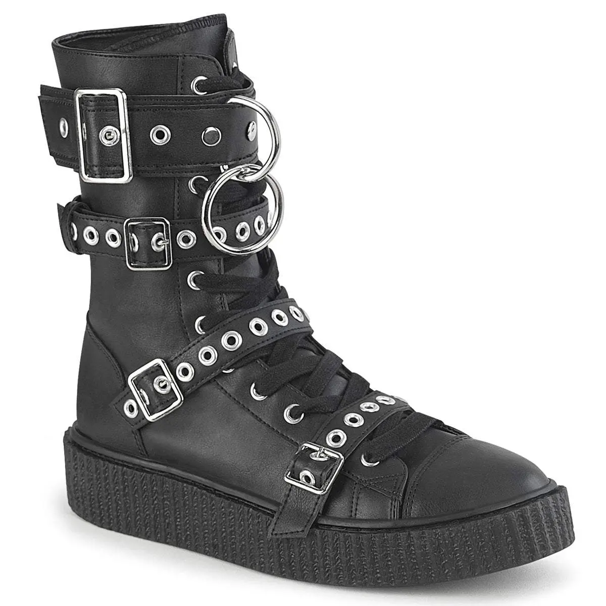 Demonia Men's Sneeker-320 Black Vegan Leather Sneakers