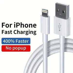 1pc/2pcs iPhone Charger Cable Lightning to USB Fast Charging 12w 2.4a for iPhone 14 13 12 11 XS XR Se Plus Pro Max Mini Fast Charging Supported