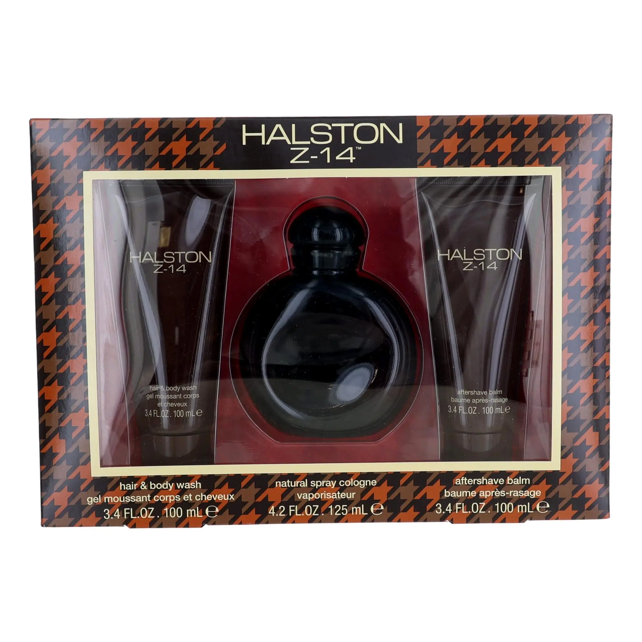 Halston Z-14 by Halston Men's 3-Piece Signature Scent Gift Set - Adults' Woody Moss Blend Body Care with Spray Cologne, Cleanser, Body Wash & Soap, Citrus, Cedar, Amber Notes