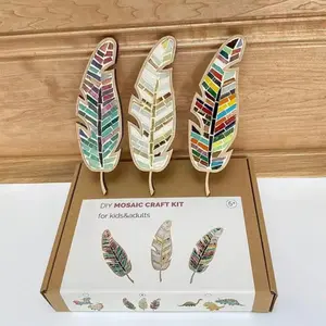 Christmas DIY Mosaic Craft Kit, 1/3 Sets Colorful Leaf Shaped Ornament, Valentine's Creative Diy Craft Gift, Party Gift for Women & Family, Room Decor, Christmas Gift