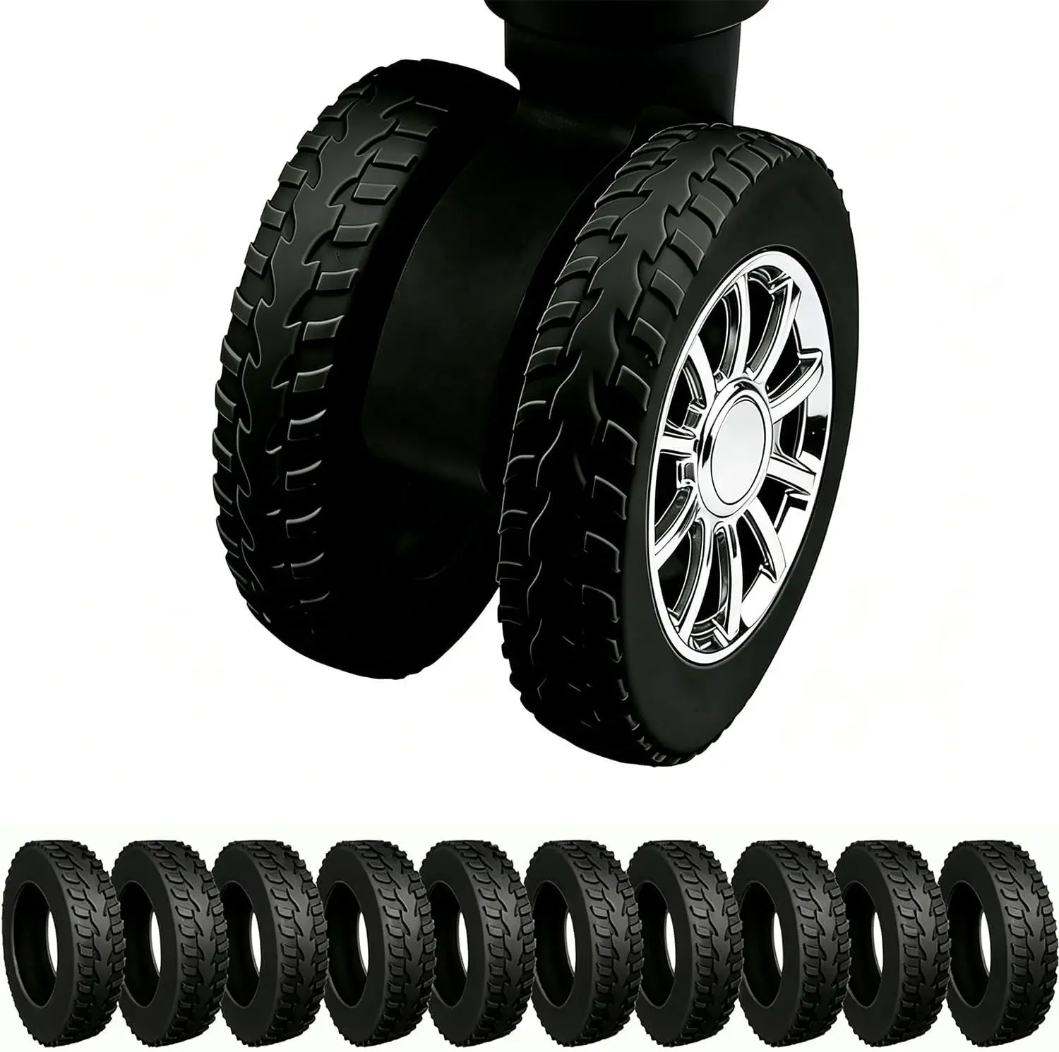 8pcs luggage wheel protector, wheel repair cover, silent protective cover for trolley luggage wheels, Durable Travel Accessory, Traveling Essentials