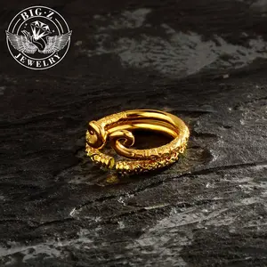New Style of Tightening Curse Shape Open Ring Set Personalized Stainless Steel  Hoop Mythical Monkey King Wukong Jewelry, Daily Versatile Accessories